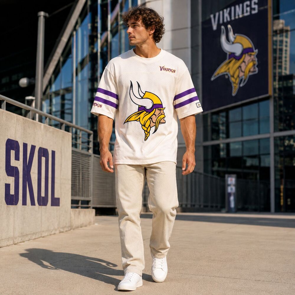 ULTRA GAME NFL Men's SMALL Minnesota Vikings Embroidered Mesh Football Jersey